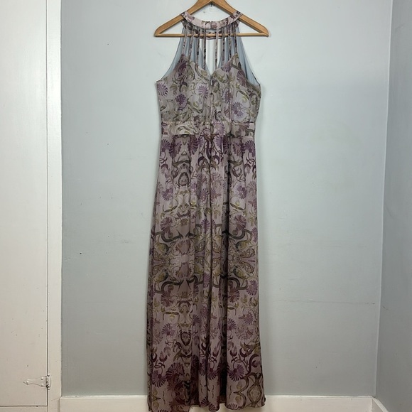 City Chic Purple /Grey Halter Keyhole Maxi Dress Sz 14 - Picture 8 of 15